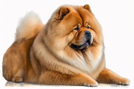 Majestic and Regal: Chow Chow Dog Image on White Background