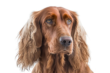 Graceful and Energetic: Irish Setter Dog on White Background