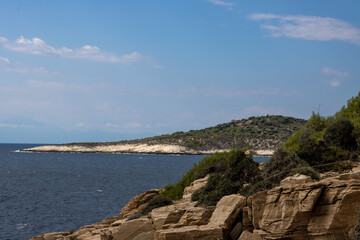 Bay surrounded by rocks, Giola lagoon, Greece