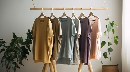 Home-made clothing from natural and processed fabrics, natural vegetable ingredients. Generative Ai