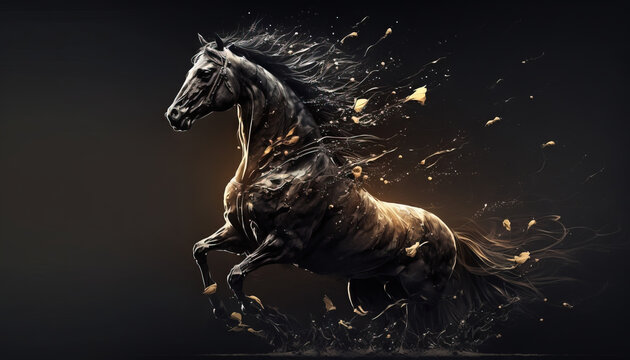 Horse animal abstract wallpaper. Contrast background stallion in vivid colors generative ai