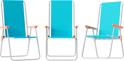 3d render of blue beach chair