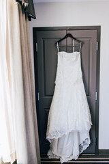 Fototapeta na wymiar wedding dress on hangers
