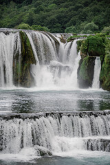 Una canyon with waterfalls cascade in Bosnia and Herzegovina