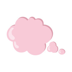 Pink cloud-message. Pop-up message bubbles. Isolated vector message clouds. Cute pink message cloud.