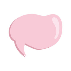 Pink cloud-message. Pop-up message bubbles. Isolated vector message clouds. Cute pink message cloud.