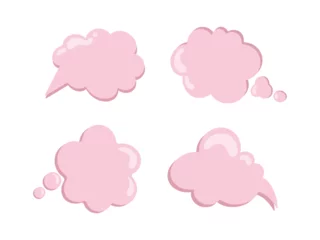 Möbelaufkleber Set of pink message clouds. Pop-up message bubbles. Set of isolated vector message clouds. Cute pink message clouds. © Mila