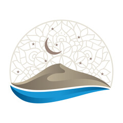 sand dune, desert with mandala
