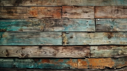 Wooden background. Old wooden wall of a rustic house with texture. Generative Ai