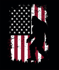 Bigfoot 4th of July American USA flag patriotic shirt print template, USA usaindependence Day shirt design