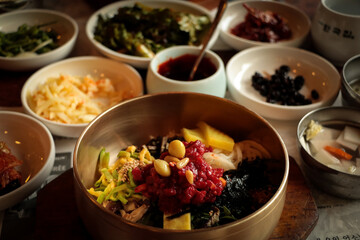 Korean bibimbap food
