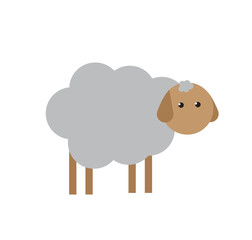sheep cartoon isolated on white