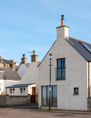3 April 2023. Seatown,Cullen,Moray,Scotland. This is some street architecture within the old fishing town part of Cullen on the Moray Coast on a very sunny April afternoon in Spring.