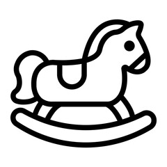 rocking horse line icon