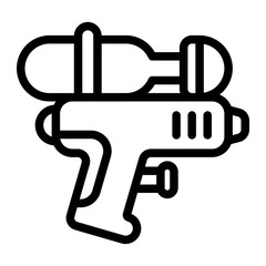 water gun line icon