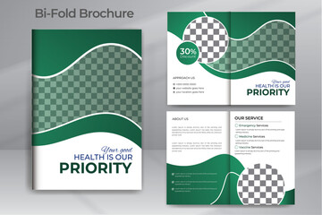 Medical Healthcare Advertising Bi Brochure Vector Template Design