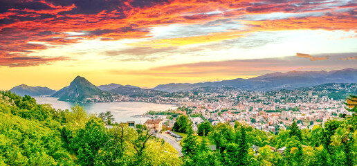 Lugano, Luganer See, Schweiz 