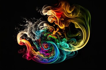 vector, design, floral, illustration, decoration, wallpaper, smoke, abstract, smoke, rainbow, color, wave