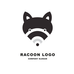 Racoon logo silhouette for company identity