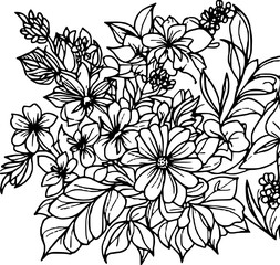 Wild Flowers : A Collection of 
Floral Art  for Stress-Relieving Coloring 
Activities and Adult Coloring page