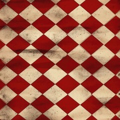 Fototapeta premium Red And White Checkered Pattern On Circus Floor. Infinite, Seamless Backgrounds. Generative AI