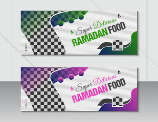 Ramadan special offer restaurant food menu facebook cover or web banner template design