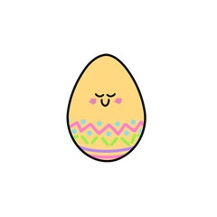 hand painted easter egg easter celebration. illustated vector of decorated easter time egg in orange