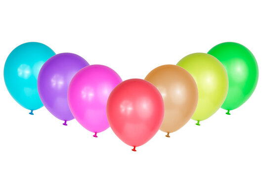 A set of balloons multicolored isolated on white background.