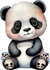 Watercolor cute little panda  graphic 3