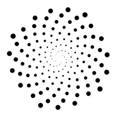 Dotted Fibonacci phyllotaxis spiral patterns in vector. Mathematical morphology - visualization of phyllotaxis spiral types - code of nature - vector concept of mathematical function Cyanotype	