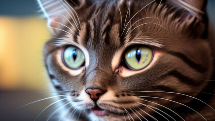 cat with green eyes, Generative A.I., AI-generated