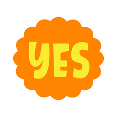 Yes Comic Chat Sticker Vector illustration