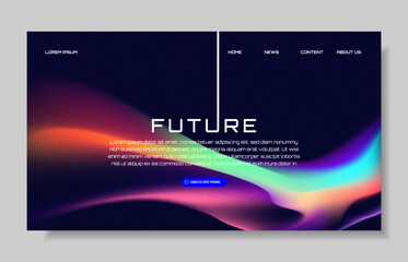 Modern trendy grainy gradient background, colorful abstract liquid 3d shapes. template for websites, mobile website, or apps. Linear object, landing page, poster, banner, flyer