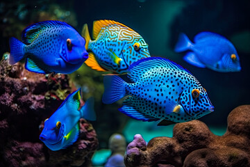 Fototapeta premium Sea world, sea fish, ecosystem, generative ai 