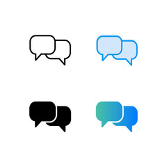 Feedback set. Speech sign icon, vector design. Comment icon vector. Speech bubble icon symbol. Message - colorful vector icon