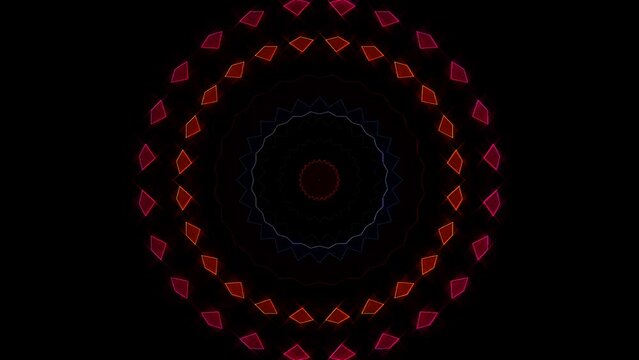 Abstract Kaleidoscope pattern with full colors. Magic mandala. 4k	