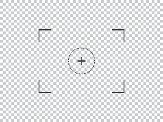 Logo Template with circle camera target icon. Photo camera viewfinder. Isolated vector sign symbol