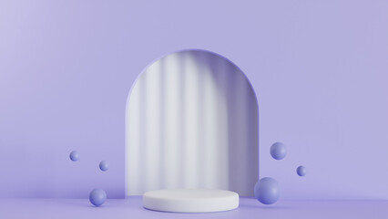3d product display podium scene with the geometric platform. 3d cylinder stand podium. Commercial background. Geometric forms in modern minimal design. 3d rendering.