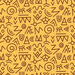 African seamless pattern. Tribal ethnic background