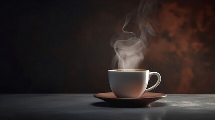 Minimalistic cup of coffee. Generative AI.