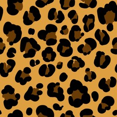 seamless leopard brown texture . Animal skin endless pattern