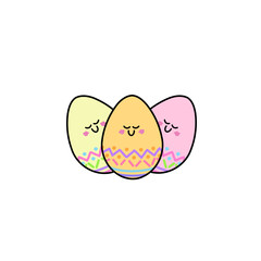 illustration of hand painted easter eggs for holiday celebration