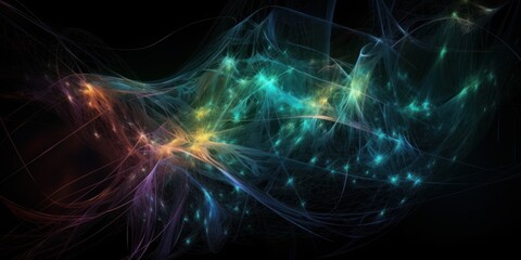 digital abstract background of artificial intelligence and neural connections, generative ai