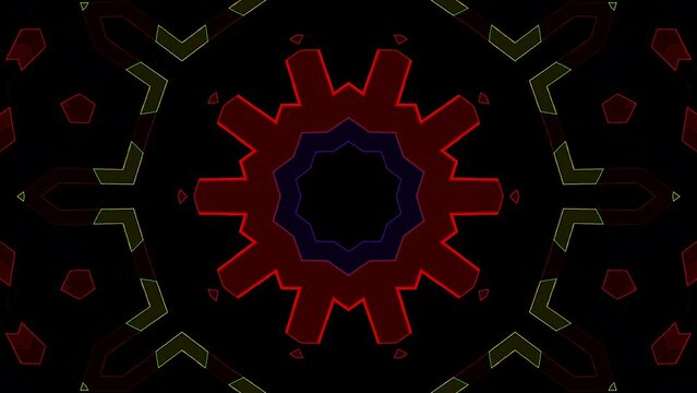 Abstract Kaleidoscope pattern with full colors. Magic mandala. 4k	