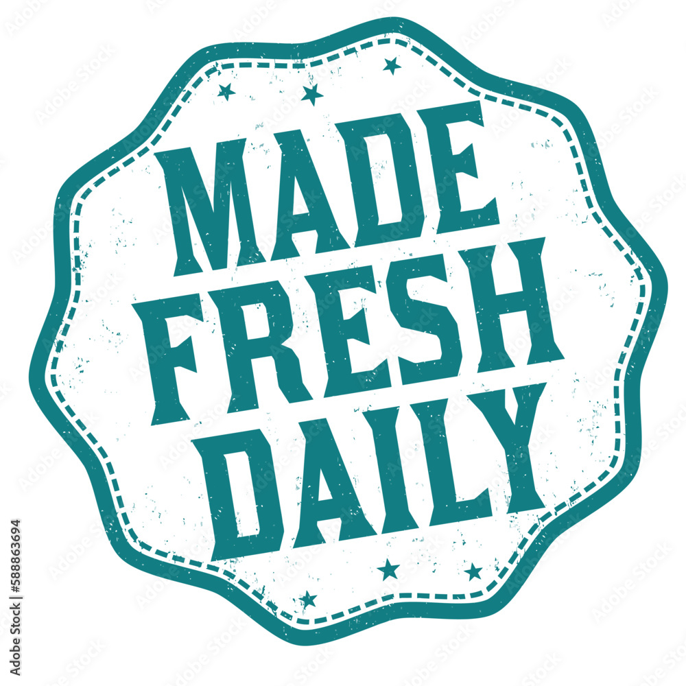 Wall mural made fresh daily grunge rubber stamp - Wall murals