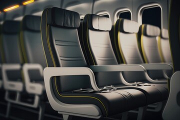Passenger aircraft seating. AI generated