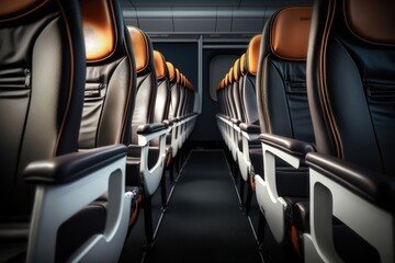 Passenger aircraft seating. AI generated