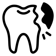 broken tooth icon illustration