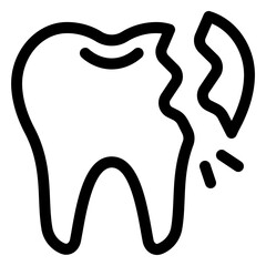 broken tooth icon illustration