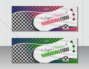 Ramadan special offer restaurant food menu facebook cover or web banner template design